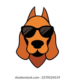 Funny dog head vector art illustration