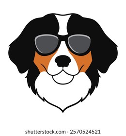 Funny dog head vector art illustration