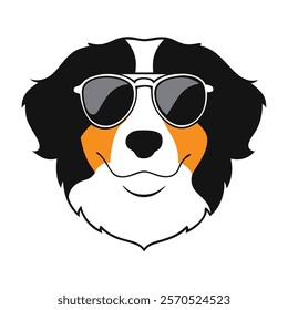 Funny dog head vector art illustration