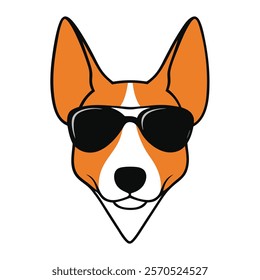 Funny dog head vector art illustration