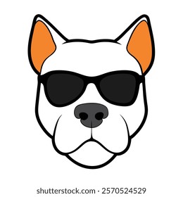 Funny dog head vector art illustration