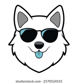 Funny dog head vector art illustration