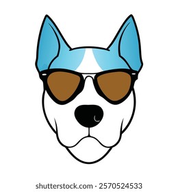 Funny dog head vector art illustration