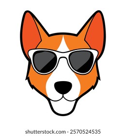 Funny dog head vector art illustration