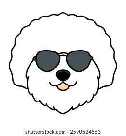 Funny dog head vector art illustration