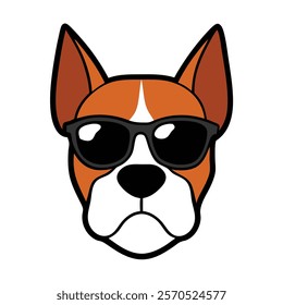 Funny dog head vector art illustration