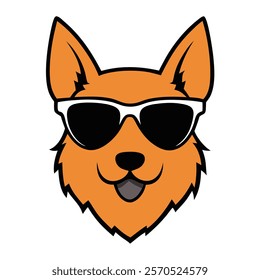 Funny dog head vector art illustration