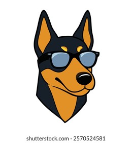 Funny dog head vector art illustration