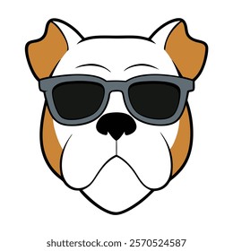 Funny dog head vector art illustration