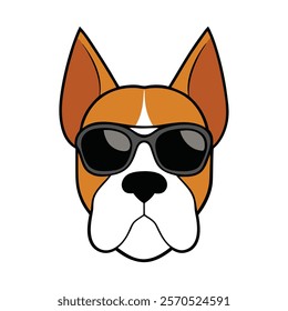 Funny dog head vector art illustration