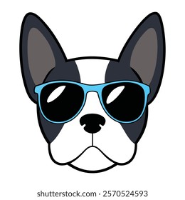 Funny dog head vector art illustration