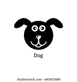 Funny dog icon. Logo template for design, visit card, signage. Vector