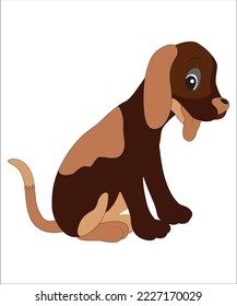 funny dog illustration for kids . Funny dog cartoon vector illustration for kids
