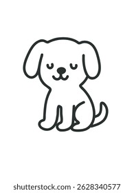 cão engraçado em estilo de arte de linha
