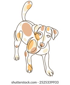 Engraçado cão ilustração vetor linear isolado, Jack Russel Terrier animal de estimação brincalhão e bonito, cão adorável.