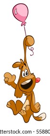 funny dog on balloon