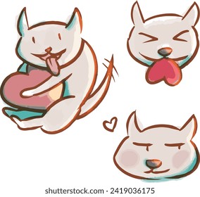 Funny Dog Pet Valentine Valentine's Day greeting card, Silly cute clip art 