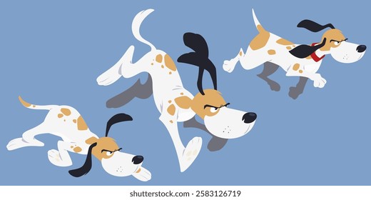 Funny dog ​​looking prey. Funny people. Illustration concept template for website, web landing page, banner, presentation, social, poster, promotion or print media.