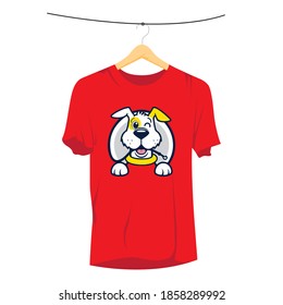 Funny dog red tshirt, kutta t-shirt, kids tee vector