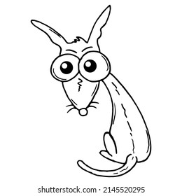 Funny dog sketch drawing. Vector illustration of a small breed dog.