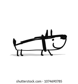 Funny dog, sketch for your design