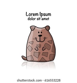 Funny dog, sketch for your design. Vector illustration