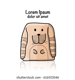 Funny dog, sketch for your design. Vector illustration