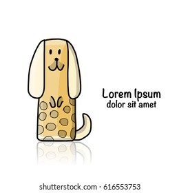 Funny dog, sketch for your design. Vector illustration