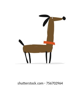 Funny dog, sketch for your design