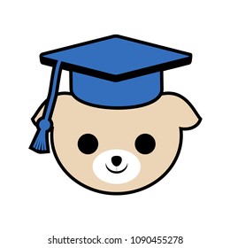 funny dog student illustration