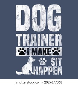 funny dog trainer dog commands obedienc design vector illustration for use in design and print wall art poster canvas