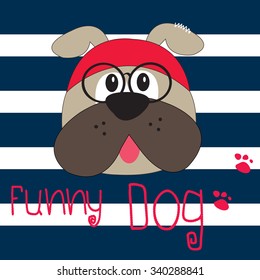 funny dog, T-shirt design vector illustration