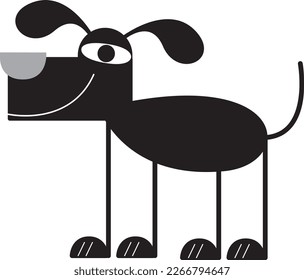 Funny dog vector art black and white