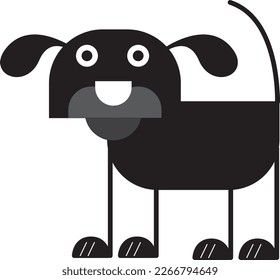 Funny dog vector art black and white