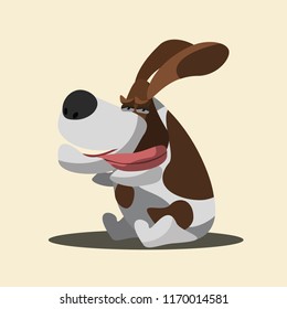 funny dog vector illustration 