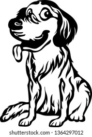 Funny dog vector illustration.