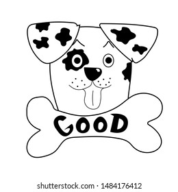 Funny dog vector illustration. Good day, good dog, good luck.