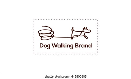 Funny dog vector logo template. Dog illustration. Veterinary brand. Pet shop sign.