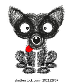 Funny dog vector on white background
