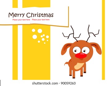 Funny doggy in sketch style on a paper-background for christmas. Vector illustration.