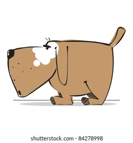 Funny doggy in sketch style. Vector illustration.