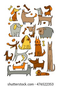 Funny dogs collection, sketch for your design