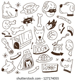 funny dogs - doodles set