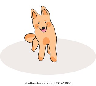 funny dogs puppies rejoices, jumping and playing, transparent background