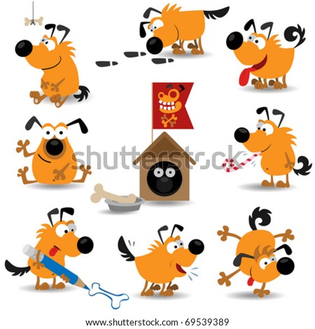 Funny dogs set#2 (Vector Illustration for web design)