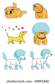 A funny dogs vector set