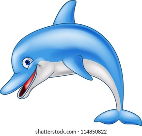 Funny dolphin cartoon