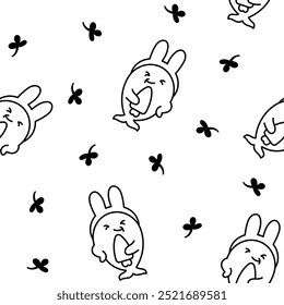 Funny dolphin characters. Seamless pattern. Coloring Page. Cute cartoon kawaii sea animal. Hand drawn style. Vector drawing. Design ornaments.