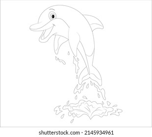 funny dolphin coloring book pages