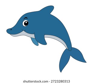 Peixe de golfinho engraçado sobre fundo branco
